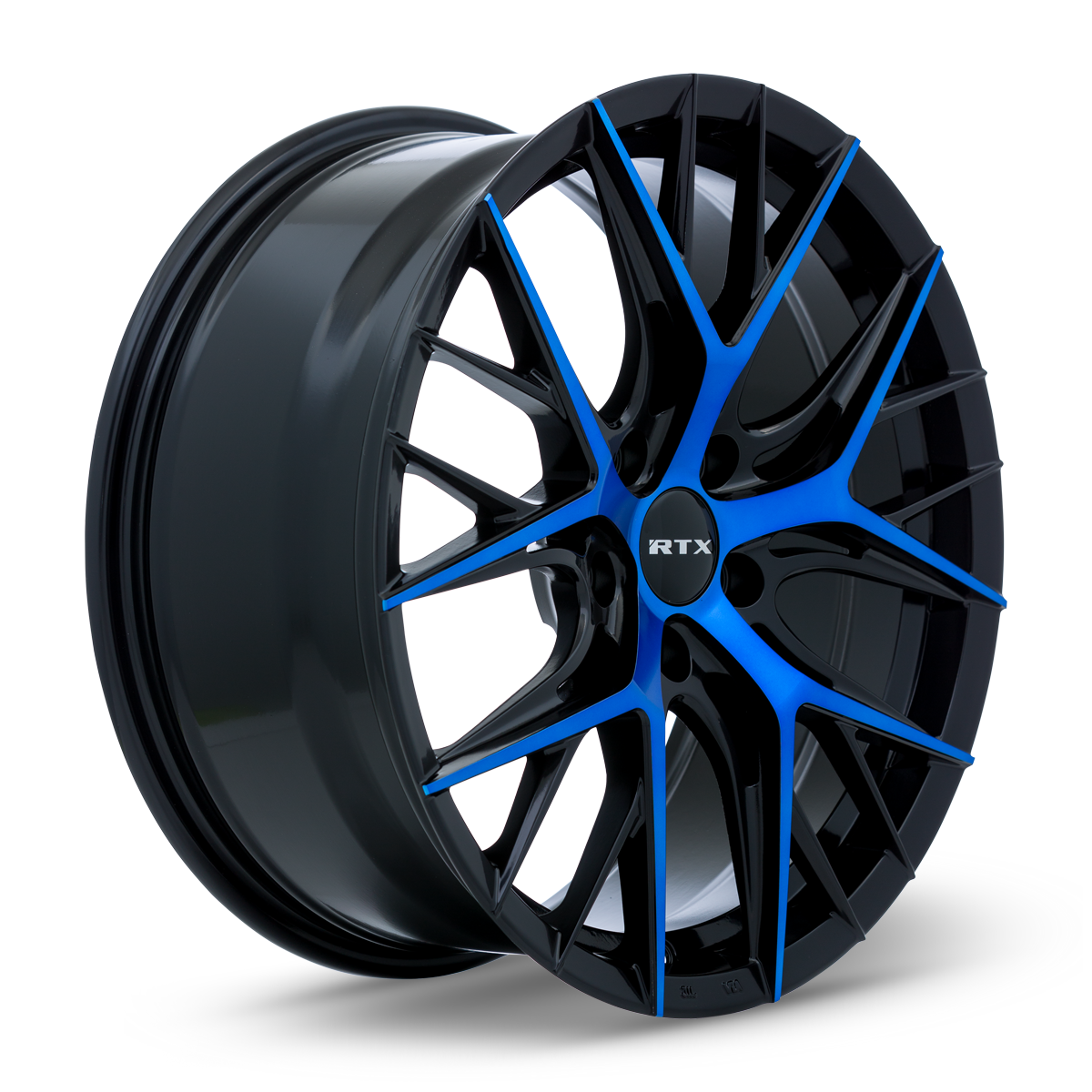 RTX Valkyrie – 18x8 – 5x114.3 – ET40 – Noir lustré machiné bleu