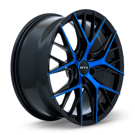 RTX Valkyrie – 18x8 – 5x114.3 – ET40 – Noir lustré machiné bleu
