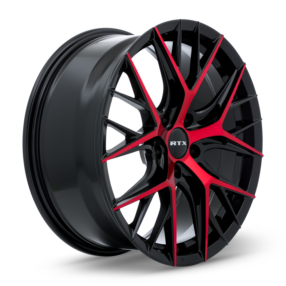 RTX Valkyrie – 18x8 – 5x114.3 – ET40 – Noir lustré machiné rouge