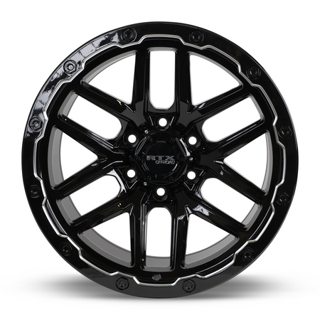 RTX Volcano – 18x9.5 – 6x139.7 – ET-10 – Noir lustré rebord fraisé