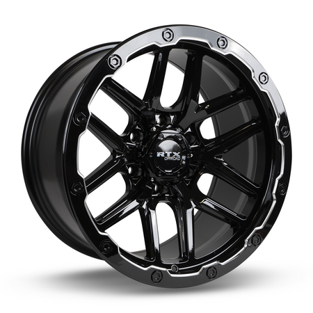 RTX Volcano – 18x9.5 – 6x139.7 – ET-10 – Noir lustré rebord fraisé