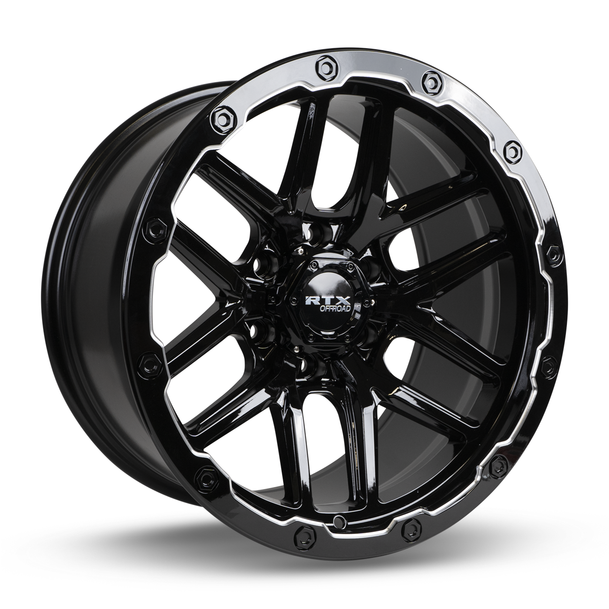 RTX Volcano – 18x9.5 – 6x139.7 – ET-10 – Noir lustré rebord fraisé