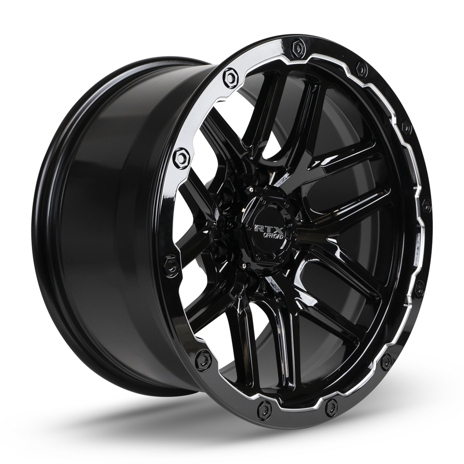 RTX Volcano – 18x9.5 – 6x139.7 – ET-10 – Noir lustré rebord fraisé