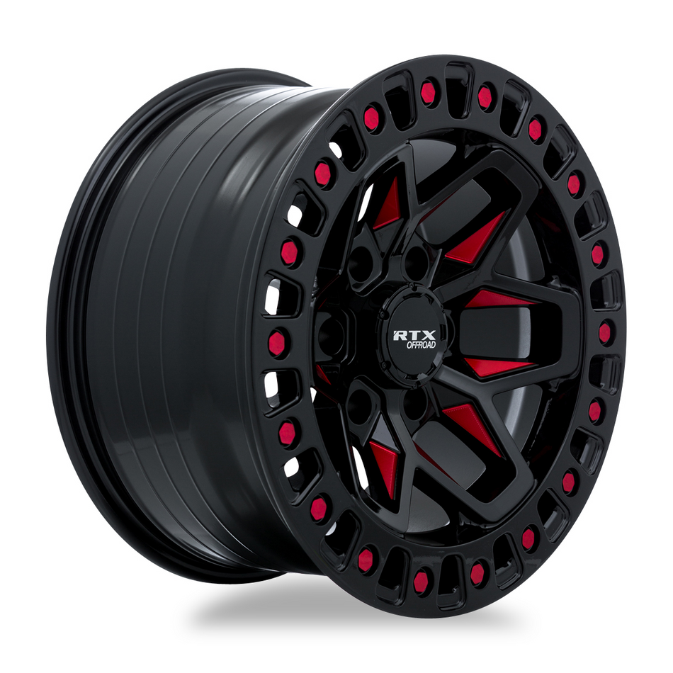 RTX Zion – 17x9 – 5x127 – ET-15 – Noir fraisé rouge