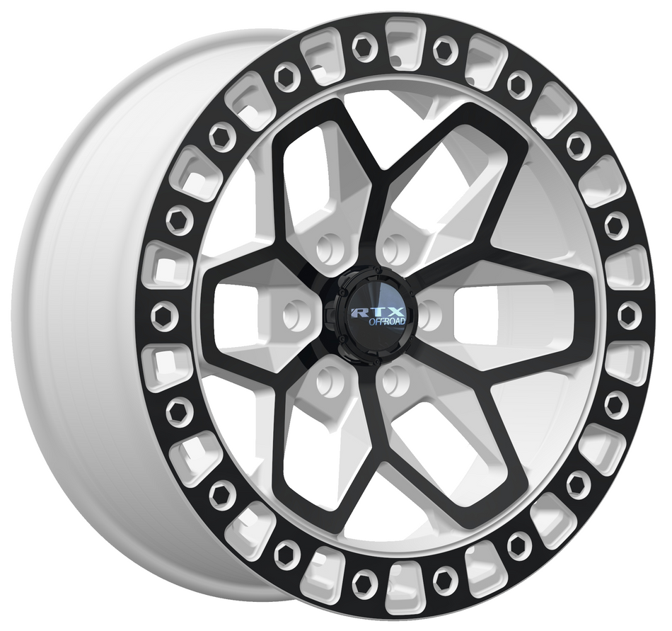 RTX Zion – 17x9 – 5x127 – ET-15 – Blanc lustré avec branches noires