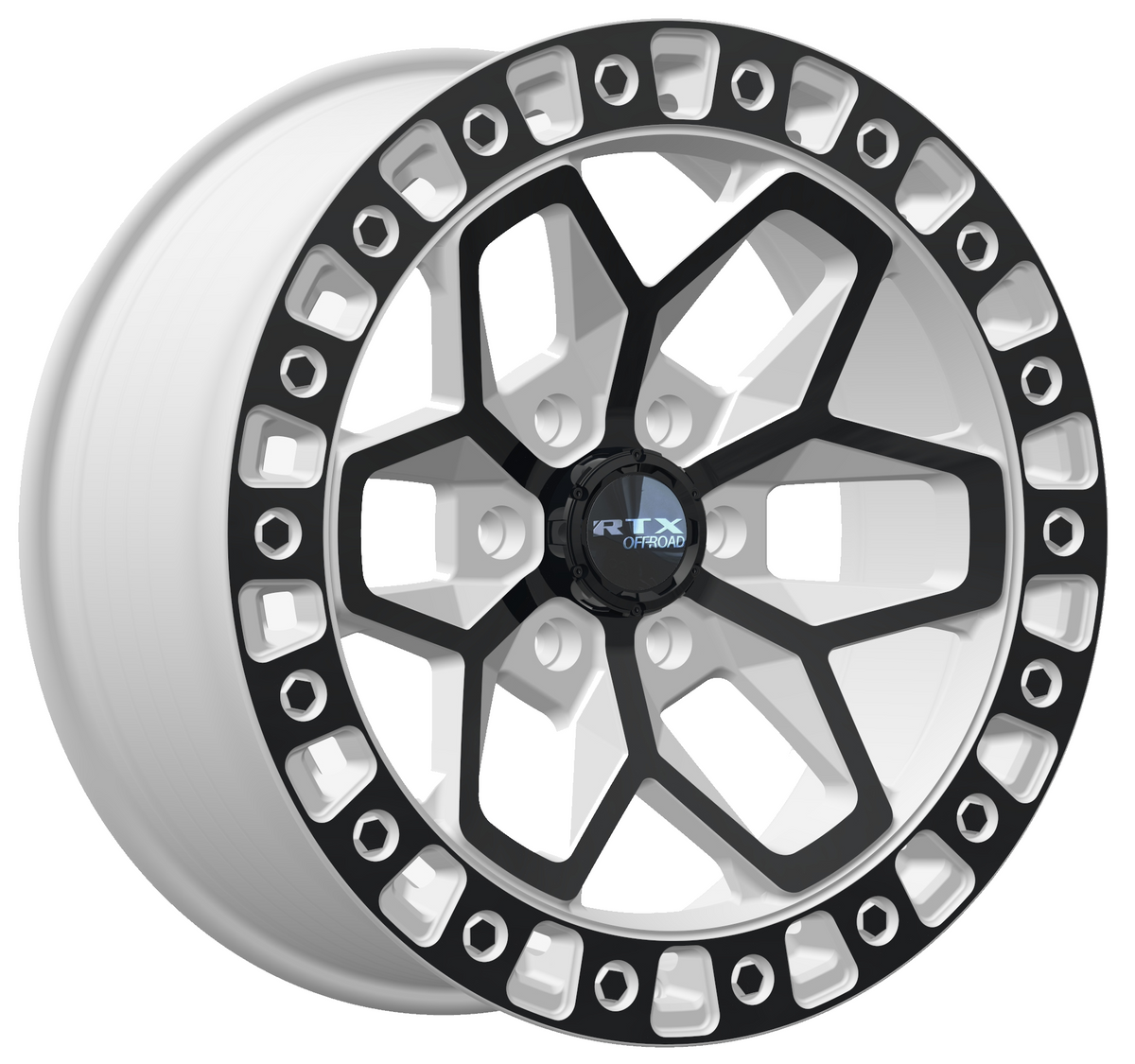 RTX Zion – 17x9 – 6x139.7 – ET0 – Blanc lustré avec branches noires