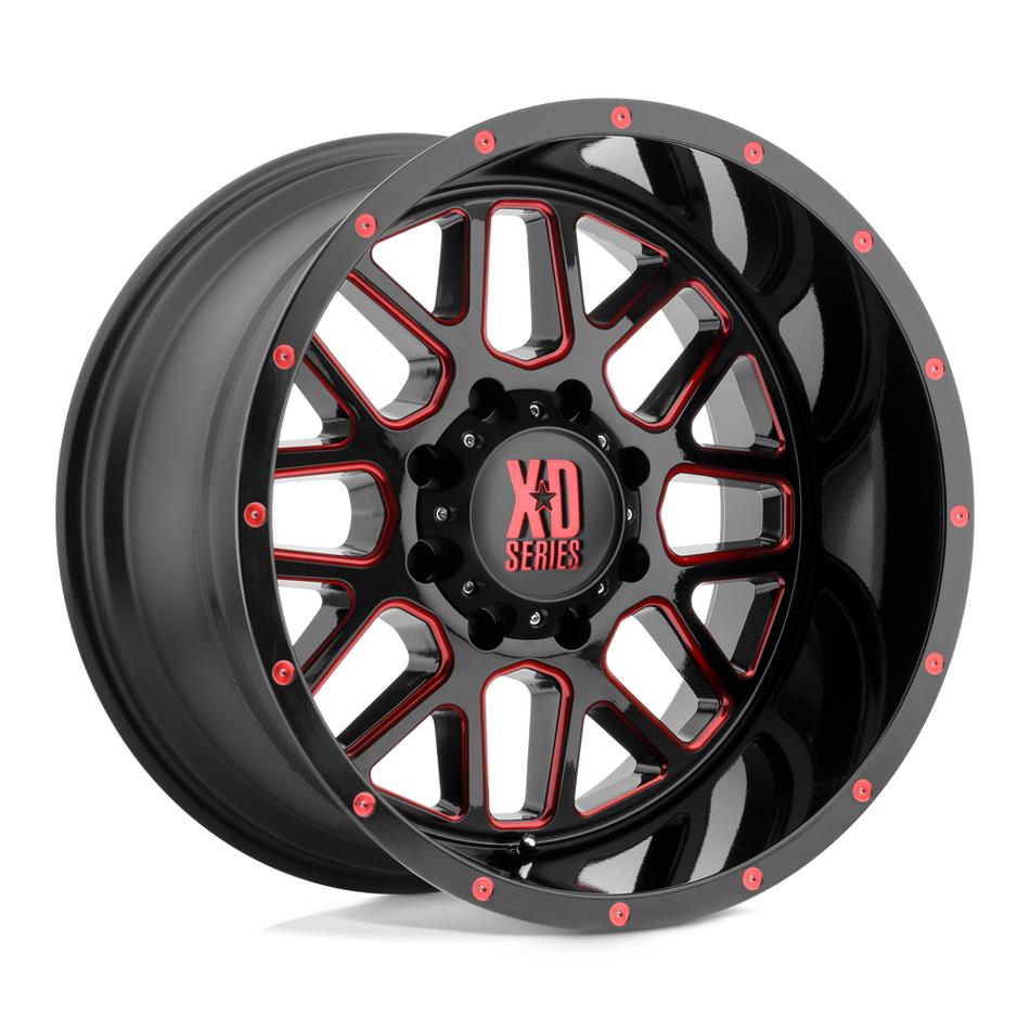 XD XD820 GRENADE – 20X10 – 5X127 – -24 mm – SATIN BLACK MILL W/ RED TINT