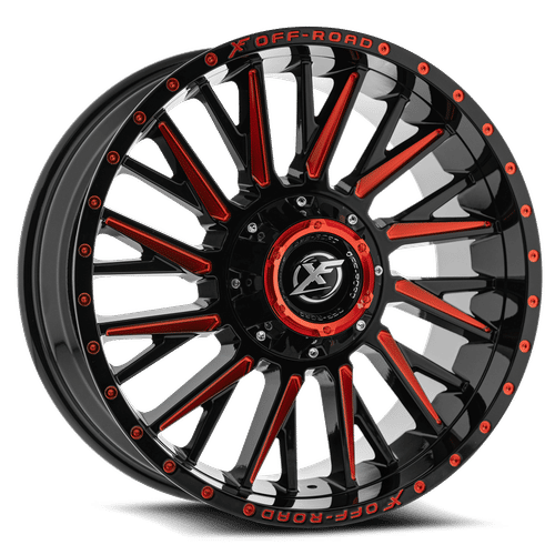 XF OFFROAD XF-226  20x10 8x165.1/8x170 -12 GLOSS BLACK RED MILLED