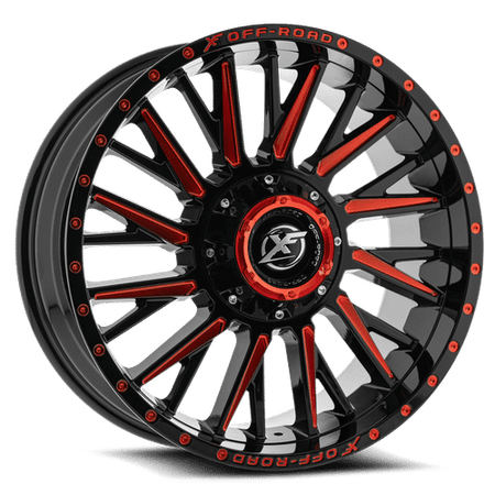 XF OFFROAD XF-226  20x10 8x165.1/8x170 -12 GLOSS BLACK RED MILLED