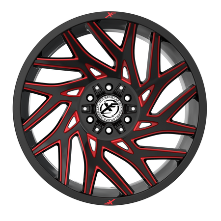 XF OFFROAD XF-229 20x10 5x127/5x139.7 -12 Gloss Black & Red Milled