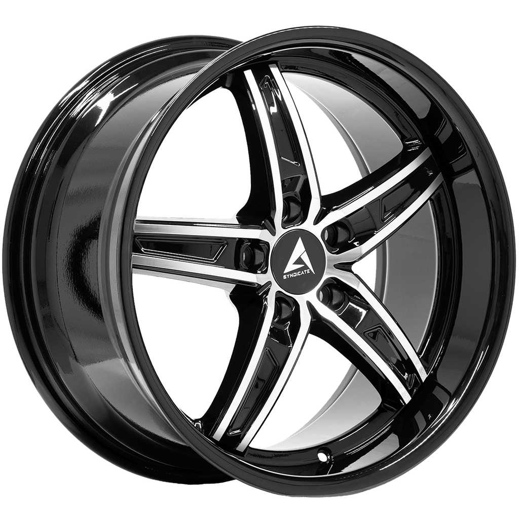 ARMED SYNDICATE BOSS 74.1 18x9 5x120 37 BLACK MACHINED FACE BLACK LIP