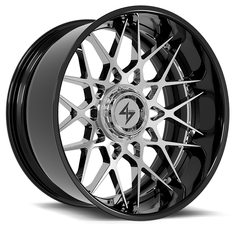 SENTALI BARREL FORGED XTREME SENTALI BFX BFX5 22x12 8x165.1/8x180 -44 Gloss Black Lip / Chrome Centre