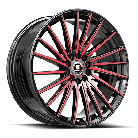 SPEC-1 RACING SP-68 20x8.5 5x112/5x114.3 38 Gloss Black Machined Red