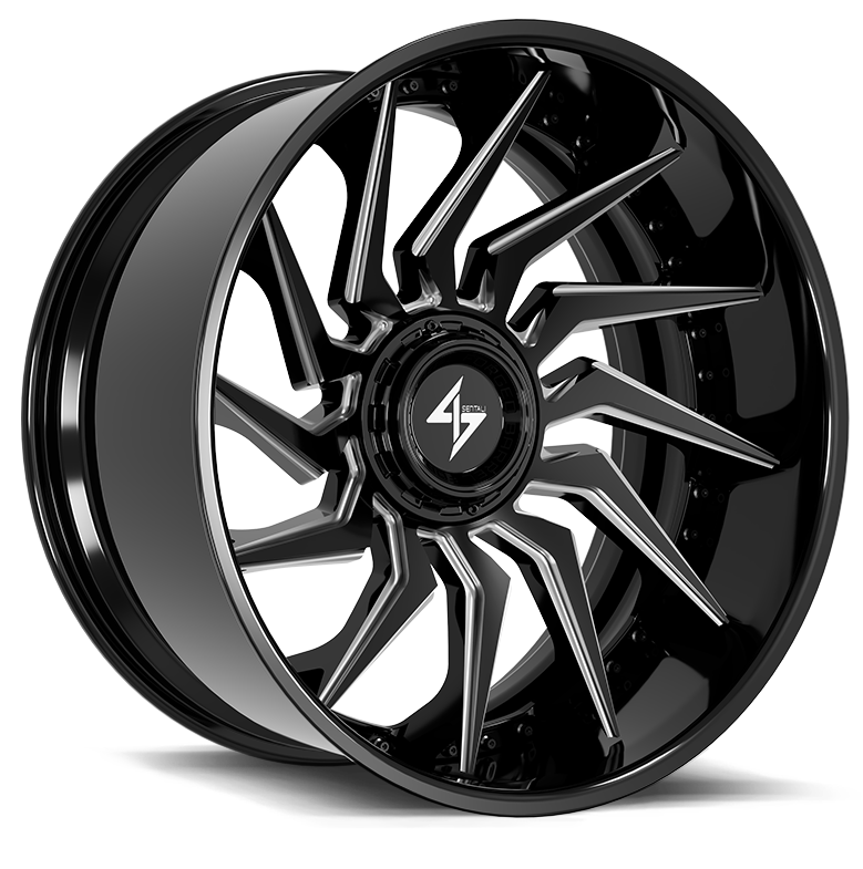 SENTALI BARREL FORGED XTREME SENTALI BFX BFX4 24x12 6x135/6x139.7 -44 Gloss Black Lip / Gloss Black Milled Centre