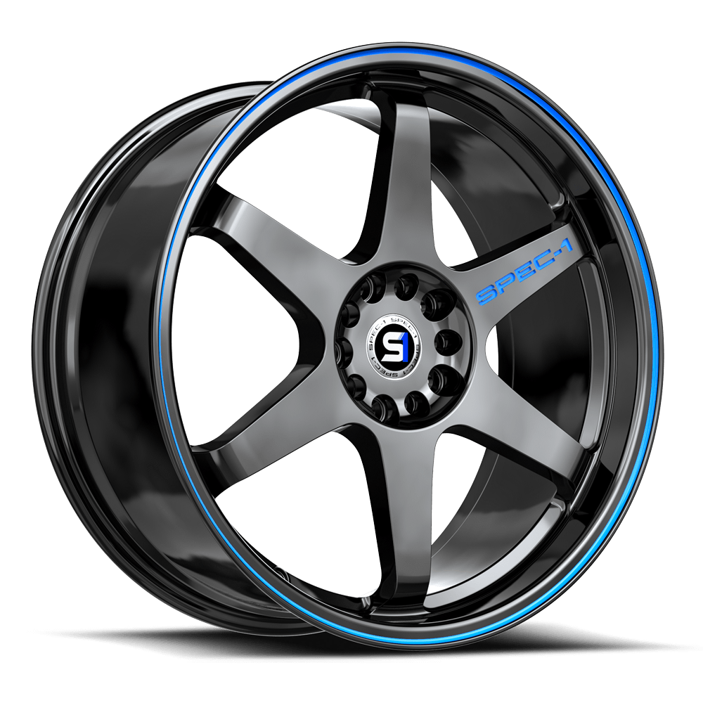 SPEC-1 RACING SPT-33 18x8.5 5x114.3/5x120 38 Gloss Black / Blue Line