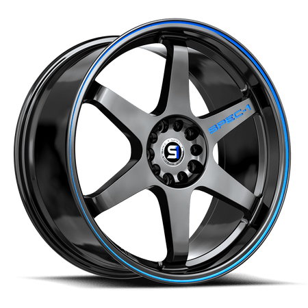 SPEC-1 RACING SPT-33 18x8.5 5x114.3/5x120 38 Gloss Black / Blue Line