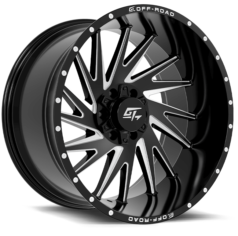 GT OFFROAD TOMAHAWK 22x12 8x165.1/8x170 -44 Gloss Black Milled