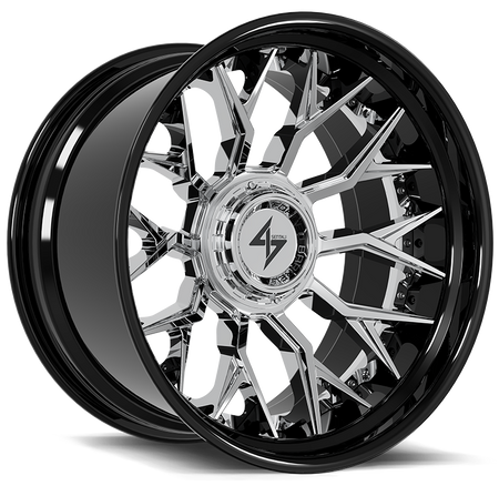 SENTALI BARREL FORGED XTREME SENTALI BFX BFX2 22x10 6x135/6x139.7 -24 Gloss Black Lip / Chrome Centre