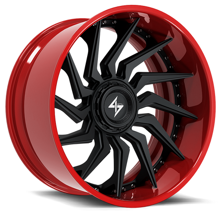 SENTALI BARREL FORGED XTREME SENTALI BFX BFX4 24x14 8x165.1/8x180 -76 Red Lip / Matte Black Centre