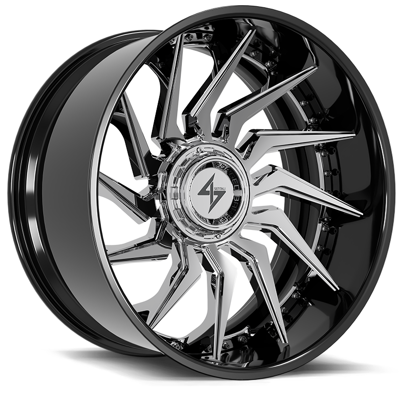 SENTALI BARREL FORGED XTREME SENTALI BFX BFX4 22x12 8x165.1/8x170 -44 Gloss Black Lip / Chrome Centre