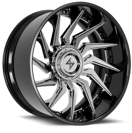 SENTALI BARREL FORGED XTREME SENTALI BFX BFX4 22x12 8x165.1/8x170 -44 Gloss Black Lip / Chrome Centre