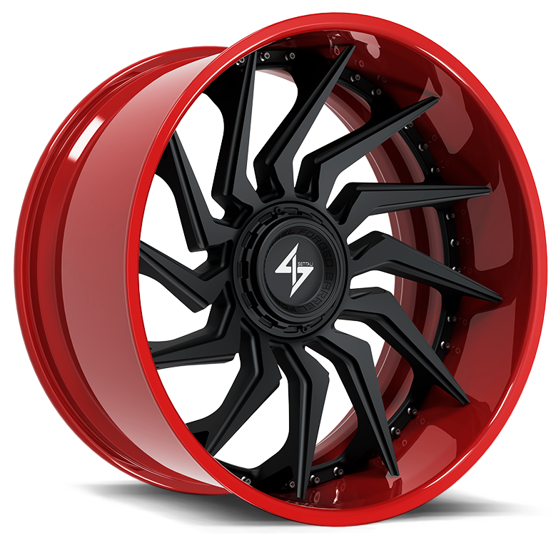 SENTALI BARREL FORGED XTREME SENTALI BFX BFX4 24x12 8x165.1/8x170 -44 Red Lip / Matte Black Centre