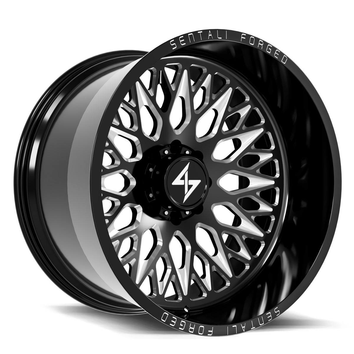 Sentali Forged SF-6 24x12 8x165.1 -44 Gloss Black Milled