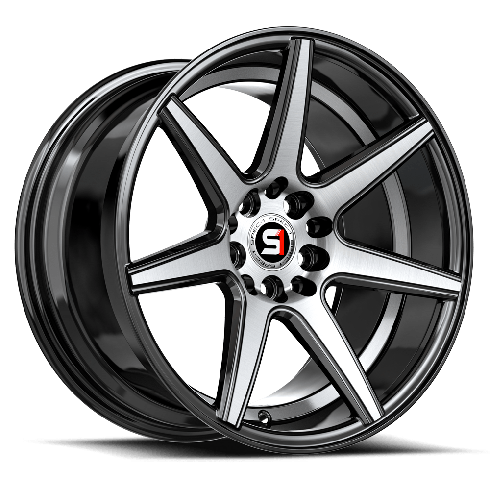 SPEC-1 RACING SP-73 17x7.5 5x114.3/5x120 42 Gloss Black Machined / Undercut