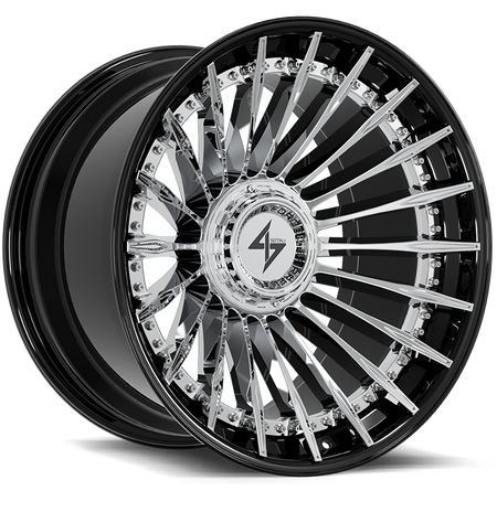 SENTALI BARREL FORGED XTREME SENTALI BFX BFX1 24x12 6x135/6x139.7 -44 Gloss Black Lip / Chrome Centre