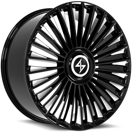 Sentali Luxx Turbine   24x10 5x127/5x120 30  Gloss Black Milled Tips
