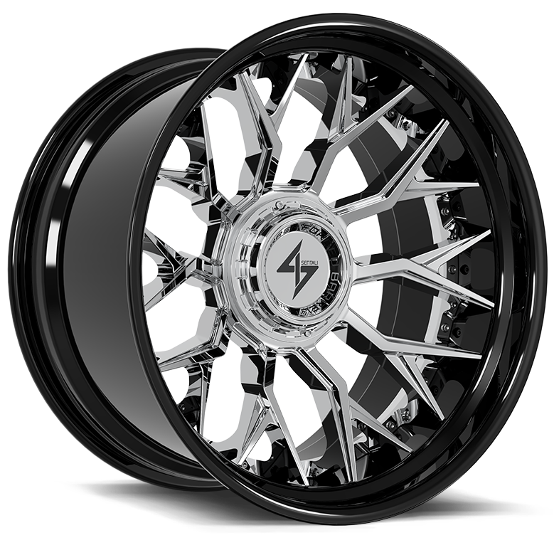 SENTALI BARREL FORGED XTREME SENTALI BFX BFX2 24x14 8x165.1/8x180 -76 Gloss Black Lip / Chrome Centre