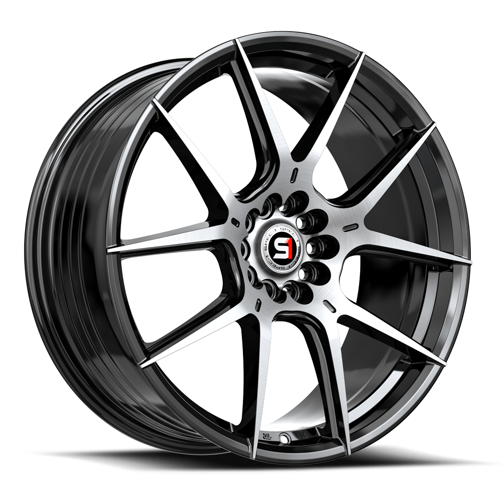 SPEC-1 RACING SP-71 17x8 5x108/5x114.3 42 Gloss Black Machined