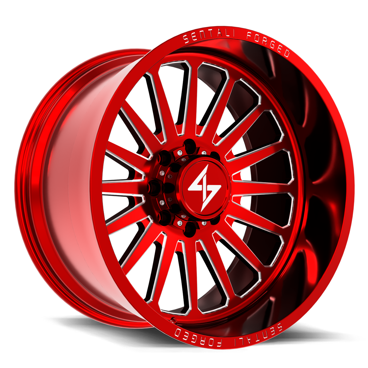 Sentali Forged SF-2 22x12 8x180 -44 Red Milled