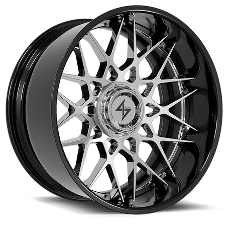 SENTALI BARREL FORGED XTREME SENTALI BFX BFX5 24x14 8x165.1/8x180 -76 Gloss Black Lip / Chrome Centre