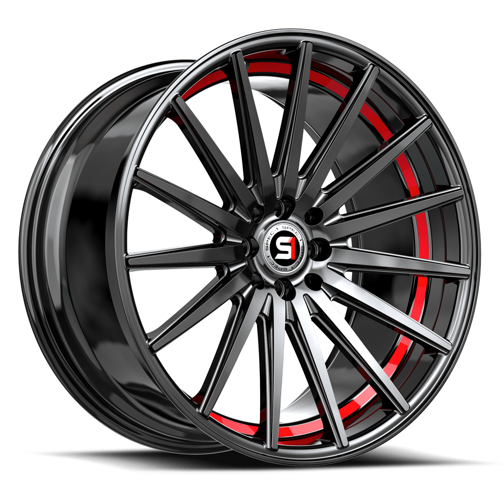 SPEC-1 RACING SP-69 18x8 5x100/5x114.3 38 Gloss Black / Red Under Cut