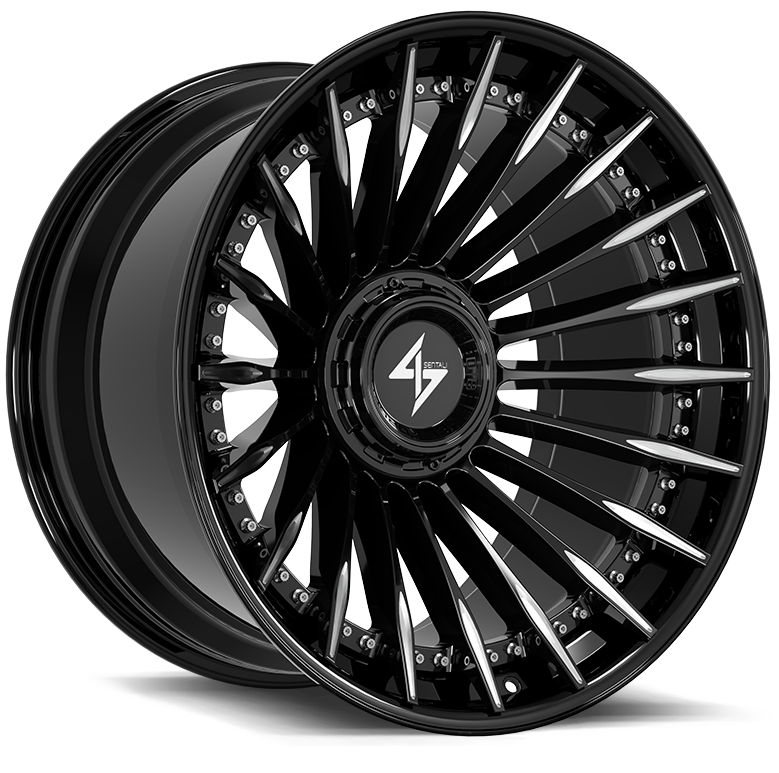 SENTALI BARREL FORGED XTREME SENTALI BFX BFX1 22x12 8x165.1/8x170 -44 Gloss Black Lip / Gloss Black Milled Centre