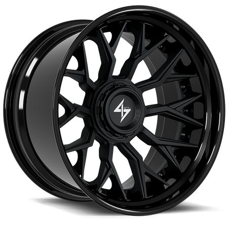 SENTALI BARREL FORGED XTREME SENTALI BFX BFX2 24x12 5x127/5x139.7 -44 Gloss Black Lip / Matte Black Centre