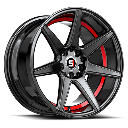 SPEC-1 RACING SP-73 17x7.5 5x114.3/5x120 42 Gloss Black / Red Under Cut