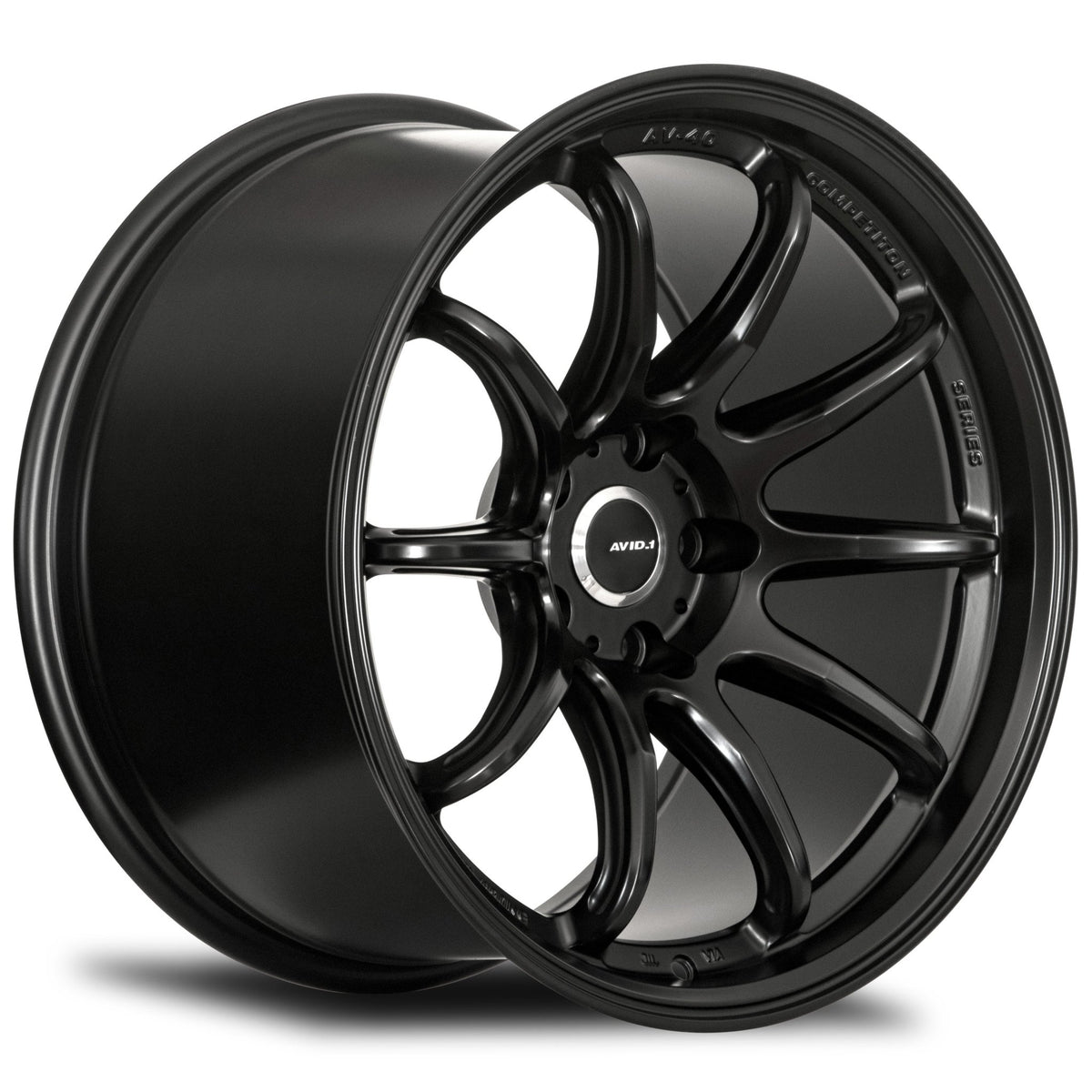 avid.1 av - 40 Matte Black 17x8 +35 5x114.3mm 73.1mm - JB Performance