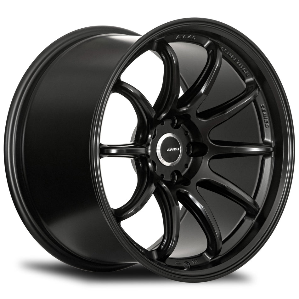 avid.1 av - 40 Matte Black 17x8 +35 5x114.3mm 73.1mm - JB Performance