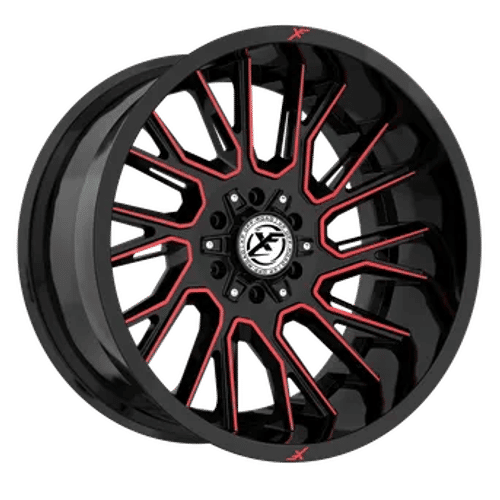 XF OFFROAD XF-230 22x10 8x165.1/8x170 -18 Black Machined Red