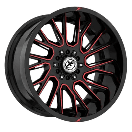 XF OFFROAD XF-230 22x10 8x165.1/8x170 -18 Black Machined Red