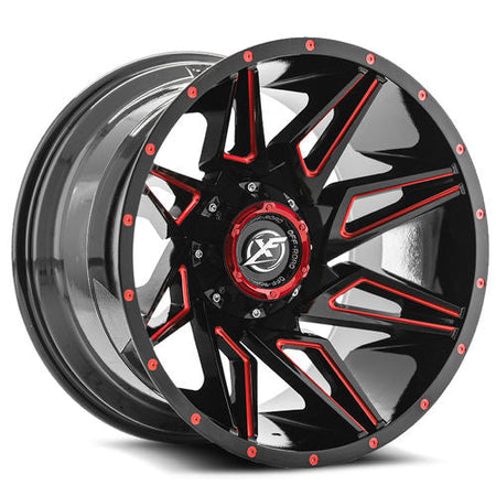 XF OFFROAD XF-218 Gloss Black and Red Milled