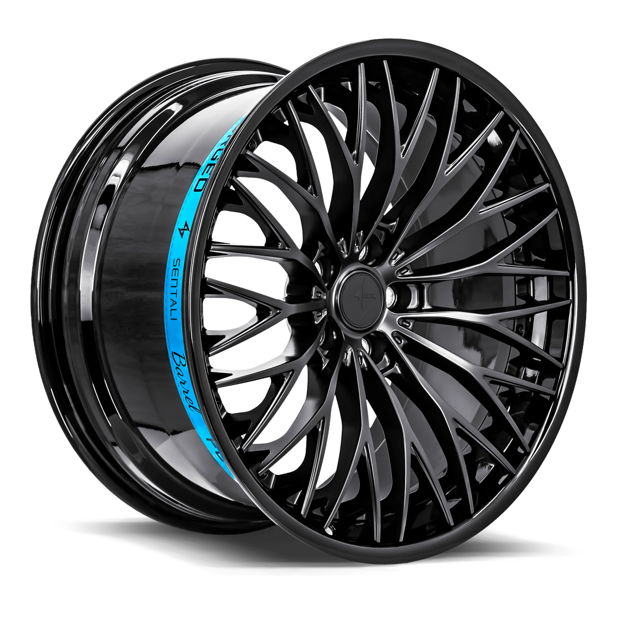 SENTALI BARREL SB1 20x10 5x115 20 Gloss Black Lip / Matte Black Centre