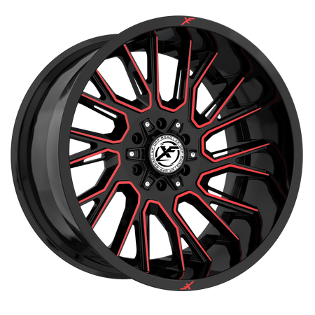XF OFFROAD XF-230 22x10 6x135/6x139.7 -24 Gloss Black Machined Red