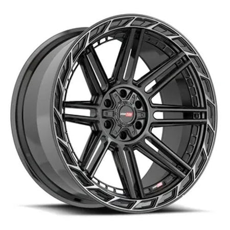 VORTEK VRP-501 20x10 6x135/6x139.7 -18 Black Diamond Cut Ring W/ Dark Tint