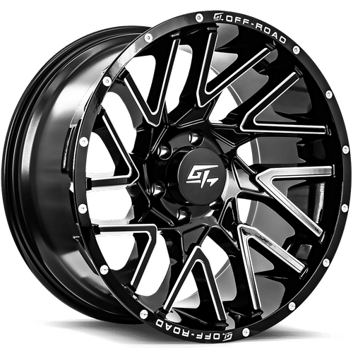 GT OFFROAD AGGRESSION 17x9 8x170 12 Gloss Black Milled