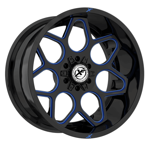 XF OFFROAD XF-233 20x9 5x127/5x139.7 12 Gloss Black Milled Blue