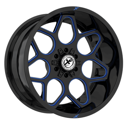 XF OFFROAD XF-233 20x9 5x127/5x139.7 12 Gloss Black Milled Blue
