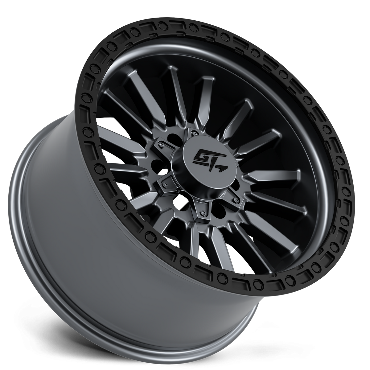 GT OFFROAD CHAMBER 18x12 8x165.1/8x180 -44 Black Ring / Matte Gunmetal Centre